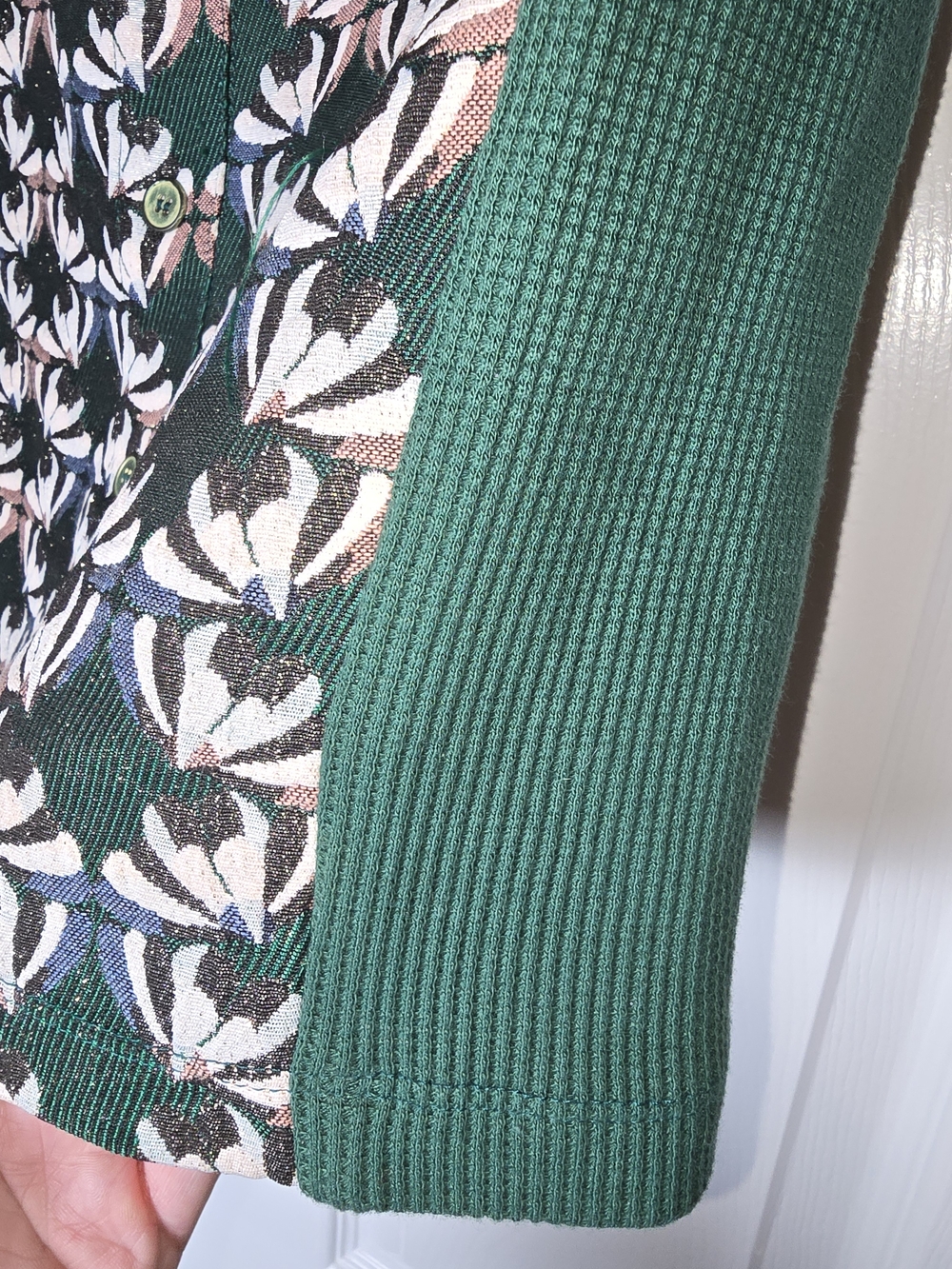 Anthropologie Dolan Green Floral-Print Button Front Pencil Skirt Size Large - Picture 5 of 10
